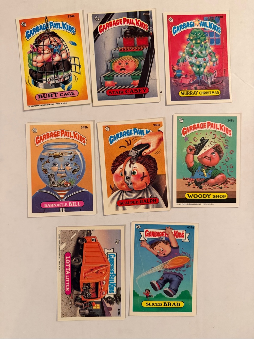 (8) vintage Topps Garbage Pail Kids cards